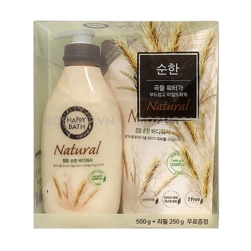 Sữa Tắm Happy Bath Natural Real Mild 500gr + Refill 250gr