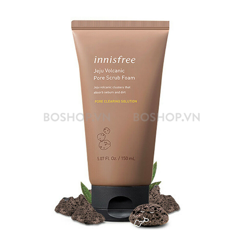 Sữa Rửa Mặt Tro Núi Lửa Innisfree Pore Scrub Foam 150ml