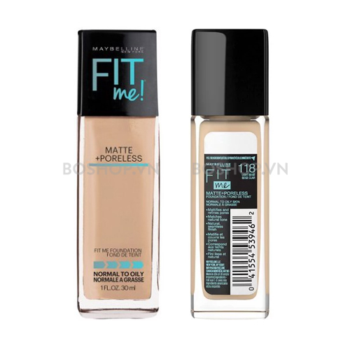 Kem Nền Maybelline Fit Me Matte + Poreless No.118