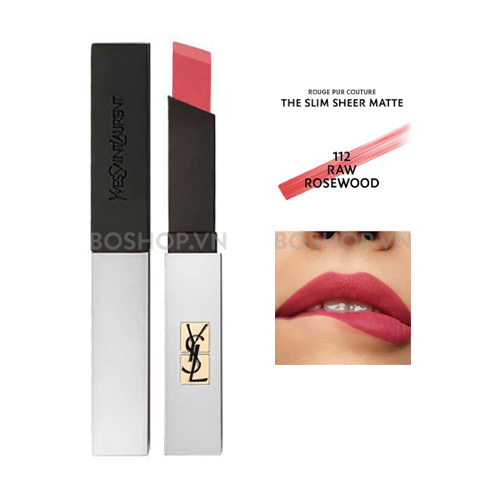 Son High End YSL Rouge Pur Couture The Slim Sheer Matte 112 Raw Rosewood