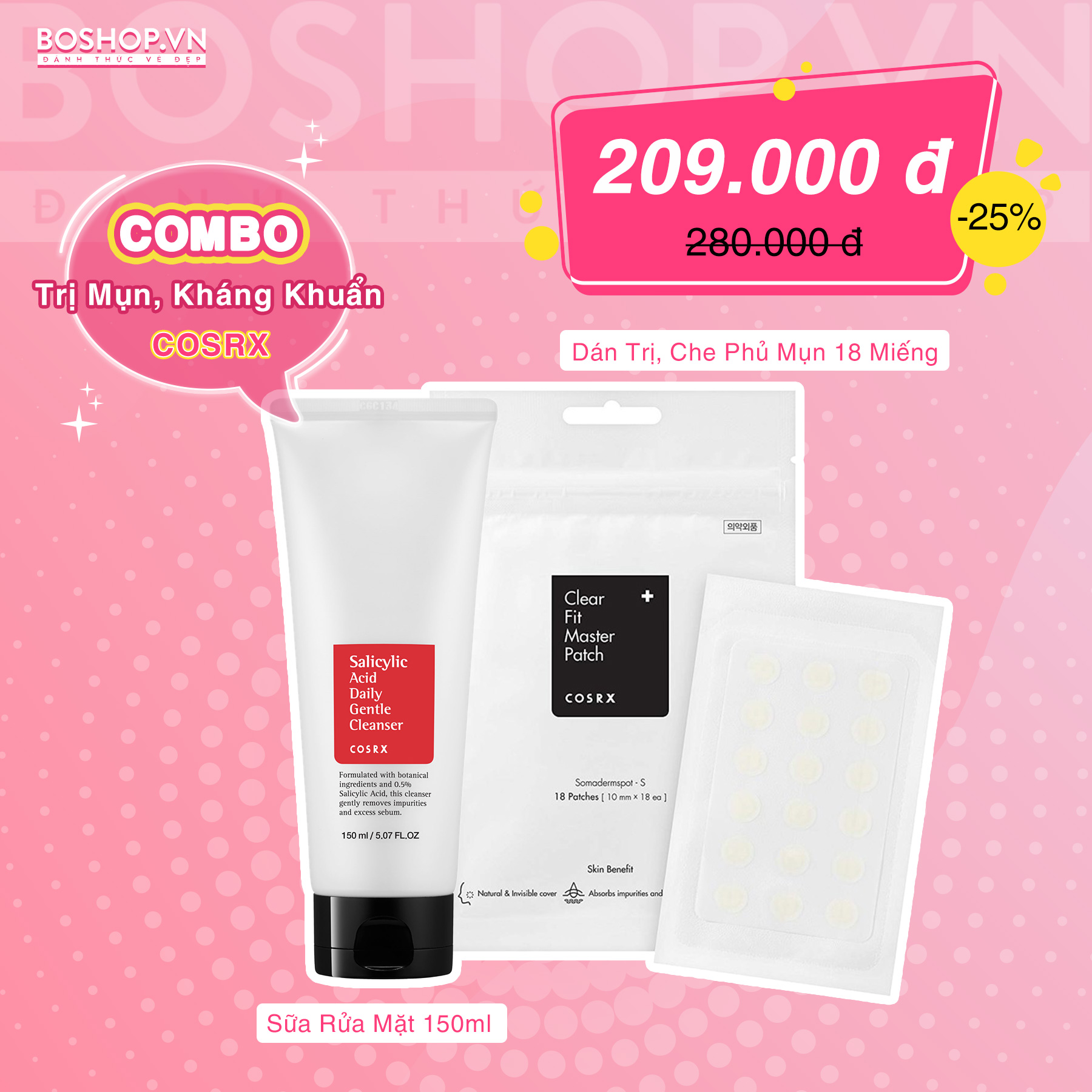 combo-tri-mun-khang-khuan-cosrx-sua-rua-mat-150ml-dan-tri-che-phu-mun-18-mieng-