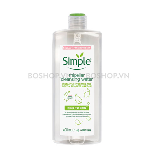 Nước Tẩy Trang Simple Kind To Skin Micellar Cleansing Water 400ml