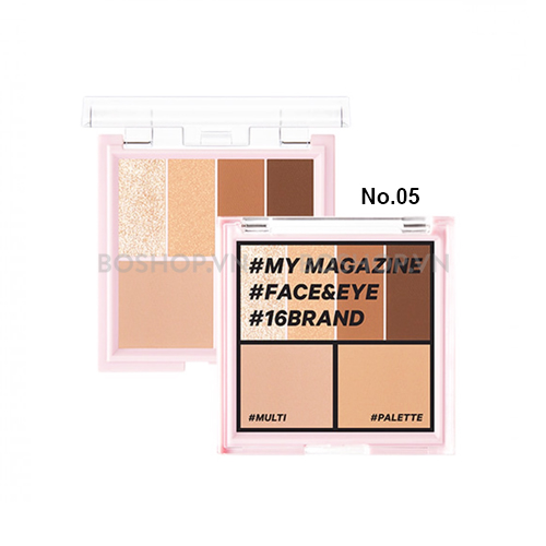 Phấn Mắt Đa Năng 6 Ô 16 Brand My Magazine Multi Palette No.05 Almond Cream Mood