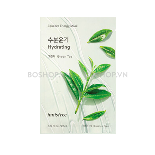 Mặt Nạ Cấp Nước, Làm Dịu Da Innisfree Squeeze Energy Mask #Green Tea