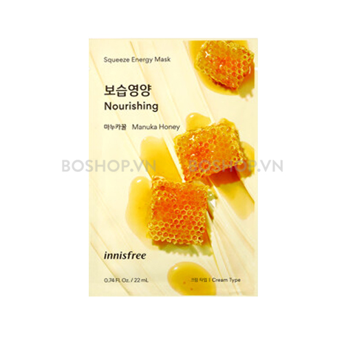 Mặt Nạ Dưỡng Ẩm Từ Mật Ong Innisfree Squeeze Energy Mask #Manuka Honey