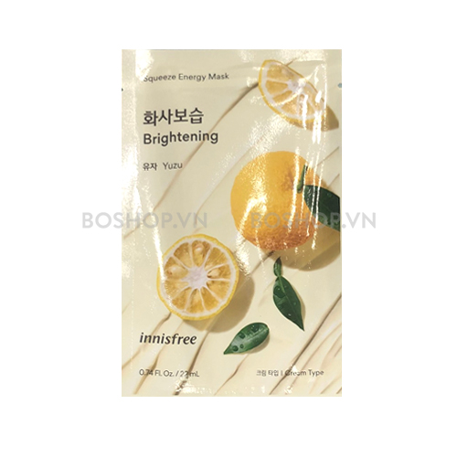 Mặt Nạ Dưỡng Trắng Da Innisfree Squeeze Energy Mask #Yuzu