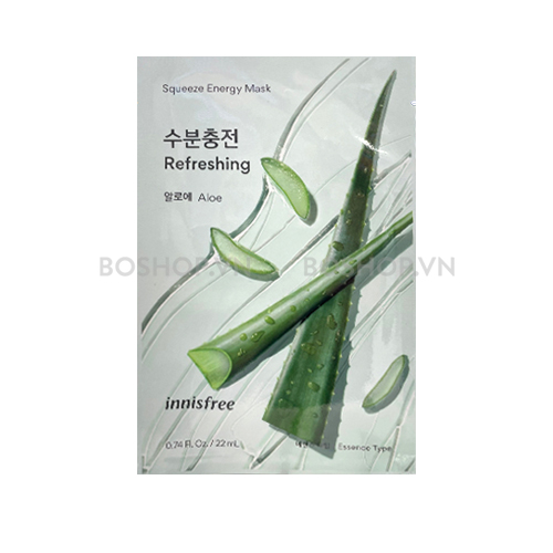 Mặt Nạ Cấp Ẩm, Cấp Nước Innisfree Squeeze Energy Mask #Aloe