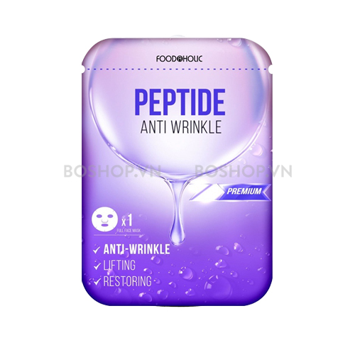 Mặt Nạ Trẻ Hoá & Mờ Nếp Nhăn Foodaholic Peptide Anti Wrinkle Mask 23ml