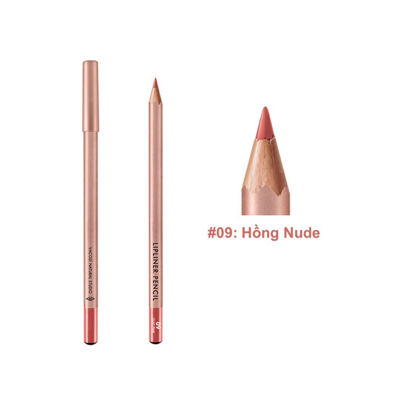 Chì Kẻ Môi Vacosi Natural Studio Lipliner Pencil VL01 #09 Dust Pink