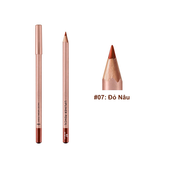 Chì Kẻ Môi Vacosi Natural Studio Lipliner Pencil VL01 #07 Red Brown