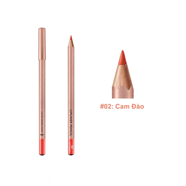 Chì Kẻ Môi Vacosi Natural Studio Lipliner Pencil VL01 #02 Soft Orange