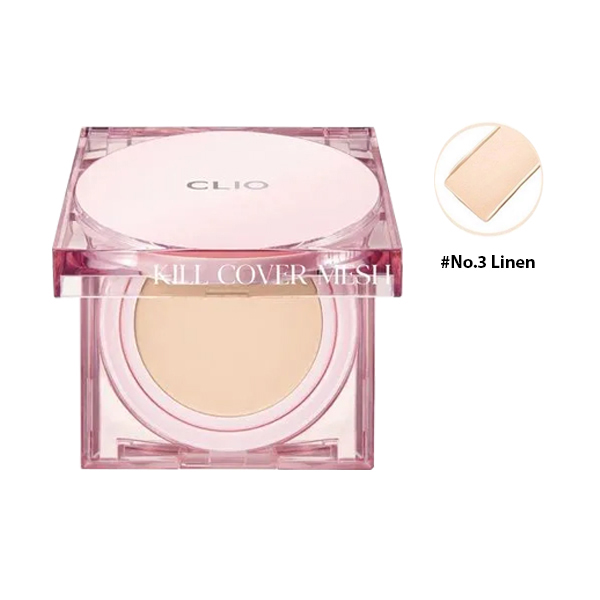 Phấn Nước Clio Kill Cover Mesh Glow Cushion SPF50+ PA++++ 15gx2 (Kèm Lõi) No.3 Linen