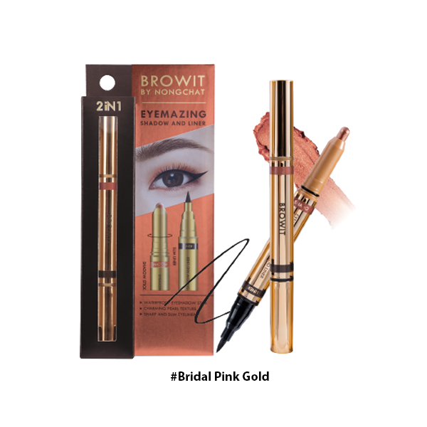 Bút Sáp Mắt Và Kẻ Mắt Browit By NongChat Eyemazing Shadow And Liner #Bridal Pink Gold