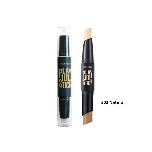 Bút Tạo Khối 2 Đầu Play 101 Stick Etude House Stick Contour Duo 5.8g #03 Natural