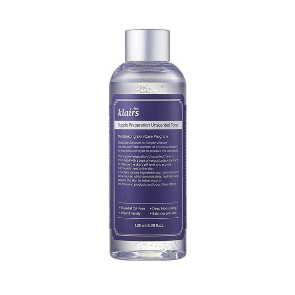 Nước Hoa Hồng Klairs Supple Preparation Unscented Toner 180ml