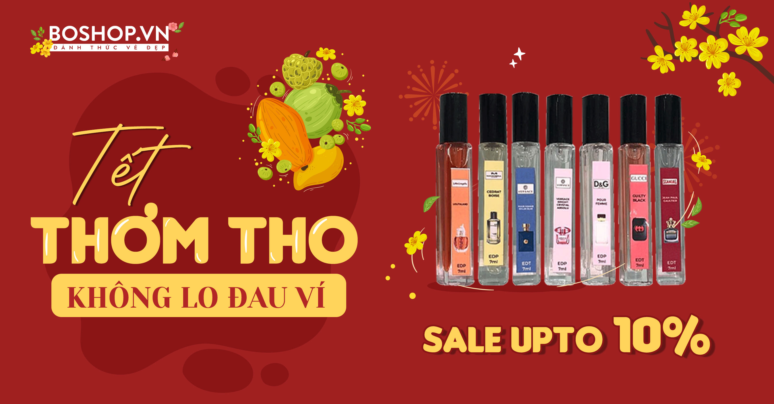 NEW YEAR NEW SALE - VUI TẾT THƠM PHẾT: Deal Hời Cuối Năm Sale 10% Toàn Bộ Nước Hoa Chiết