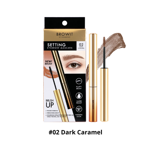 Mascara Định Hình Lông Mày Browit By Nongchat Setting Eyebrow Brush Up #02 Dark Caramel