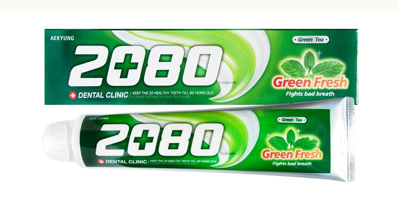 Kem đánh răng 2080 Green Fresh sử dụng các thành phần lành tính, thích hợp sử dụng cho mọi thành viên trong gia đình.