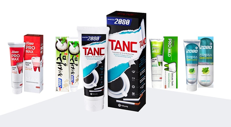 Tanc Toothpaste thuộc dòng sản phẩm kem đánh răng 2080 bán chạy top đầu Hàn Quốc.