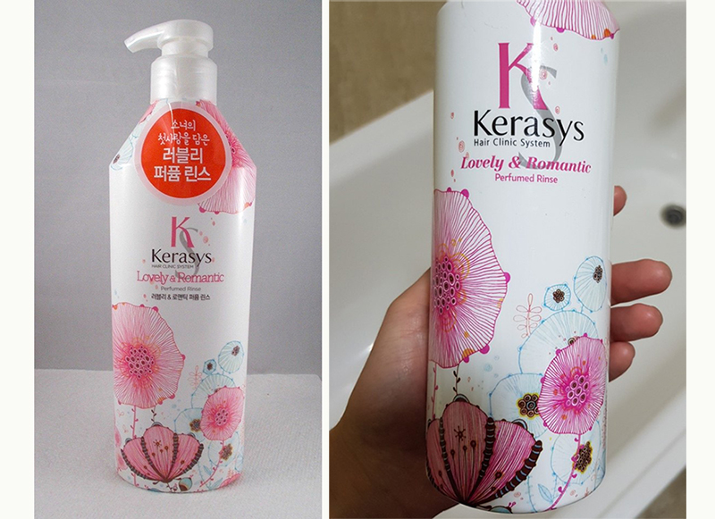 Dầu xả hương nước hoa Kerasys Hair Clinic System Lovely & Romantic Perfumed Rinse.