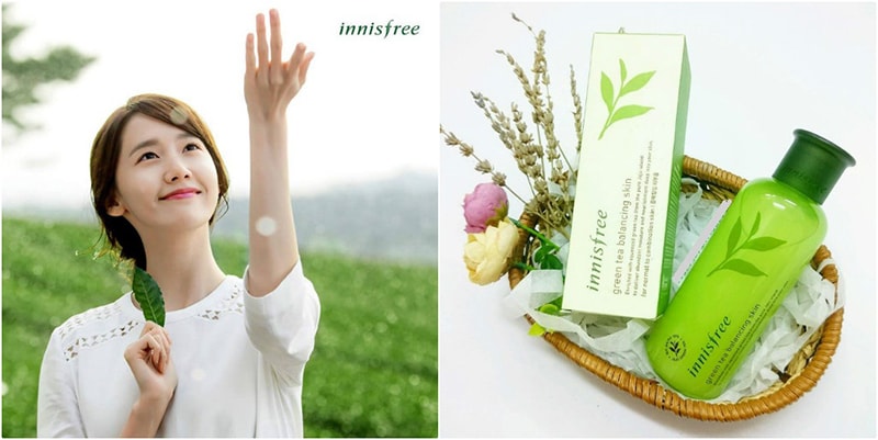 Đừng bỏ qua bước dưỡng da với nước hoa hồng Trà xanh Innisfree Green Tea Balancing Skin nàng nhé.