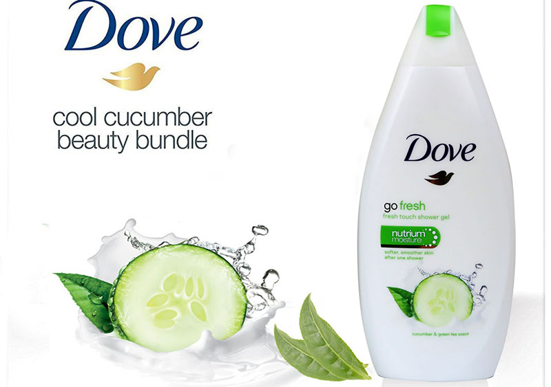 Sữa Tắm Dove Go Fresh Cucumber & Green Tea là sữa tắm dùng hằng ngày, an toàn cho da chứa chiết xuất dưa leo và hương trà xanh.