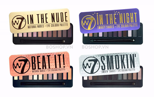 Bảng phấn mắt W7 In The Night Smokey Shades nhiều toen màu nhũ cá tính