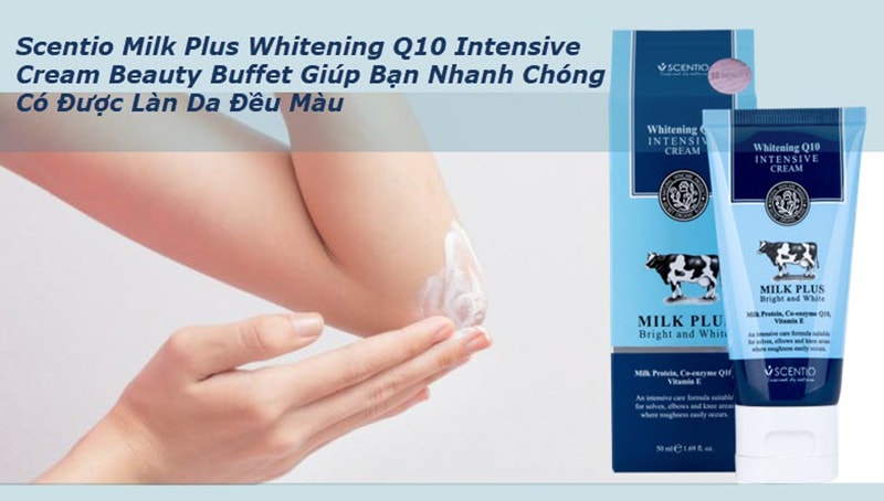 Làm trắng Beauty Buffet Whitening Q10 Intensive Cream Milk Plus Bright And White là loại kem chăm sóc chuyên sâu rất được ưa chuộng.