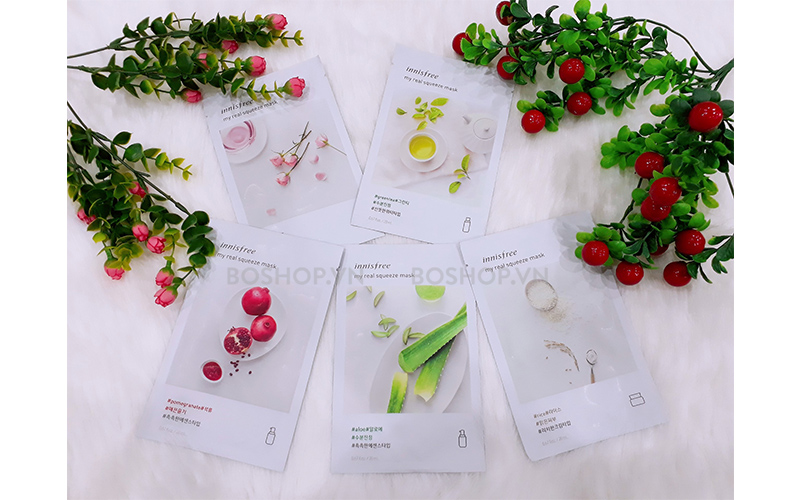 Trải nghiệm mặt nạ Innisfree My Real Squeeze Mask Aloe