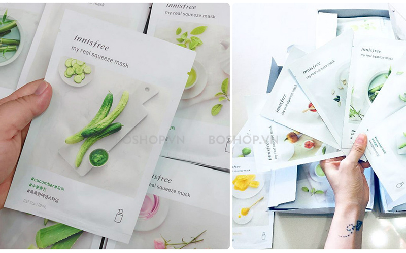 Innisfree My Real Squeeze Mask Cucumber an toàn cho mọi loại da