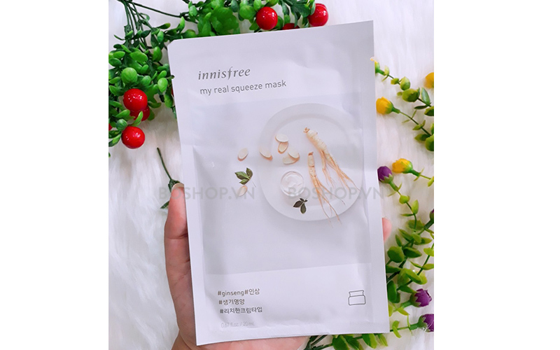 Mặt nạ Innisfree My Real Squeeze Mask Gineng an toàn, dịu nhẹ cho da