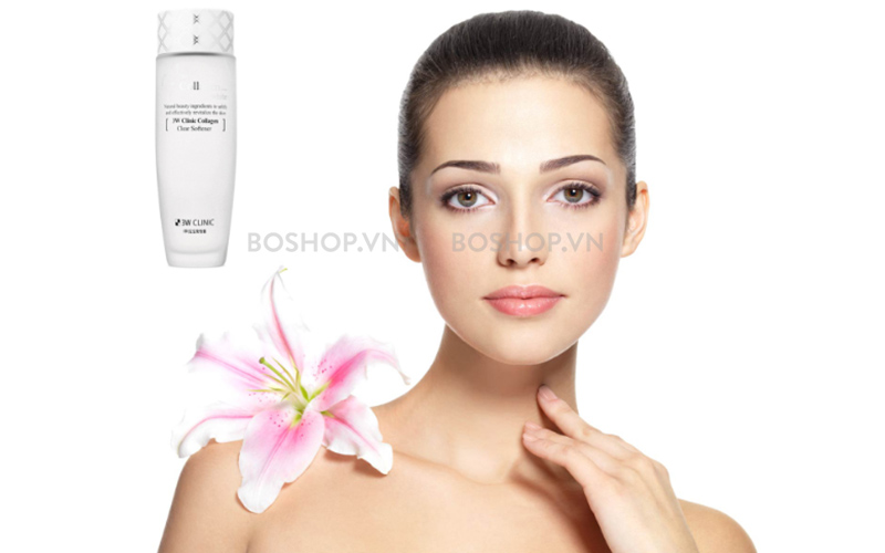 Nước Hoa Hồng Làm Trắng Da 3W Clinic Collagen Clear Softener 150ml được chiết xuất từ các thành phần thiên nhiên giúp da bạn trắng dần lên sau mỗi lần sử dụng.
