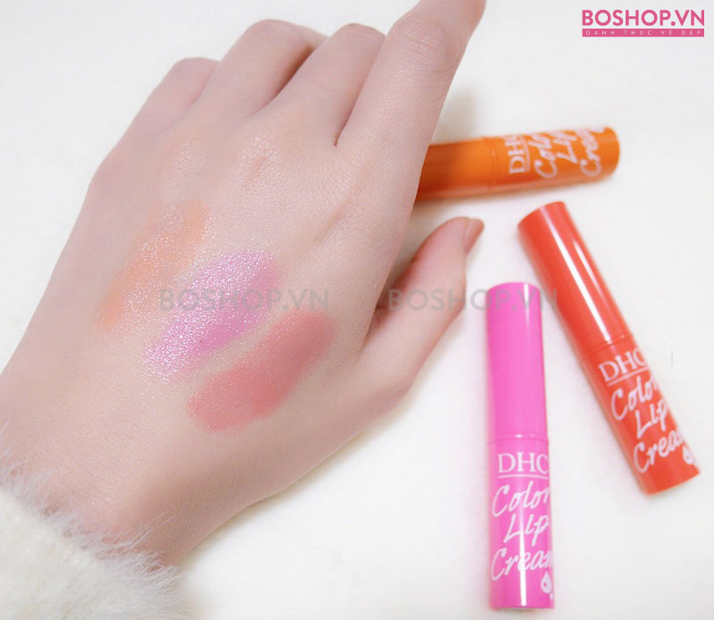 Son dưỡng DHC Color Lip Cream là son dưỡng môi có 3 màu sắc đỏ - hồng - cam dịu dàng