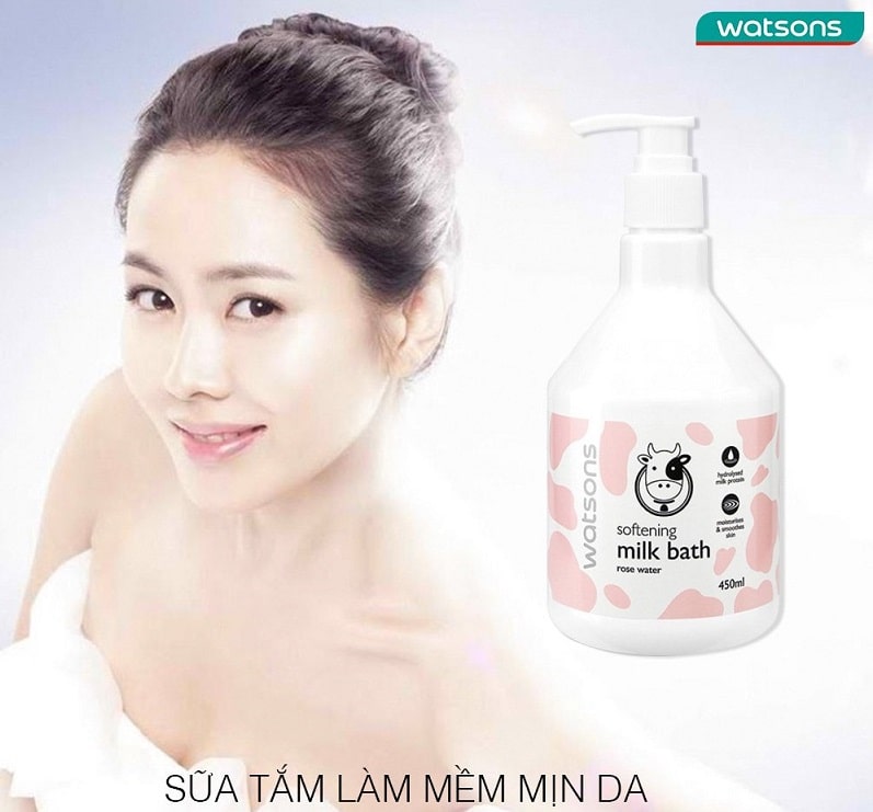 Sữa tắm làm mềm mịn da Watsons Softening Milk Bath Rose Water 450ml