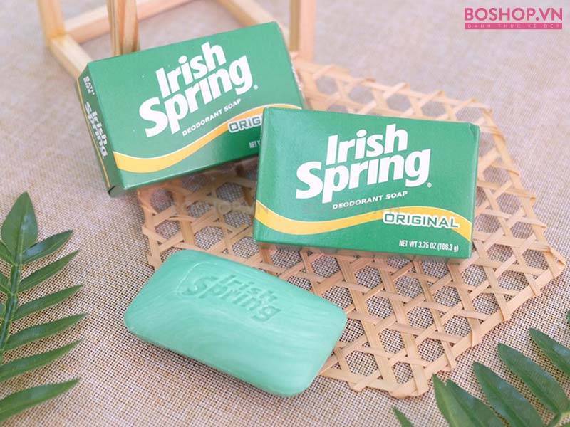 Xà phòng Irish Spring Deodorant Soap Original làm sạch hiệu quả, loại bỏ vi khuẩn, mồ hôi cứng đầu