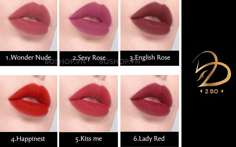 Son lì 2.B.O Evermatte #06 Lady Red mỹ phẩm Hàn Quốc chính hãng