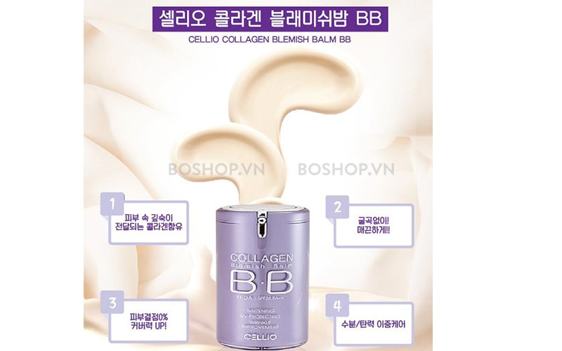 BB Cream Cellio Collagen Blemish Balm SPF 40 40ml chứa collagen