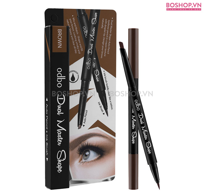 Chì kẻ mày Odbo Dual Master OD779 Brown bám màu cực tốt cả ngày dài