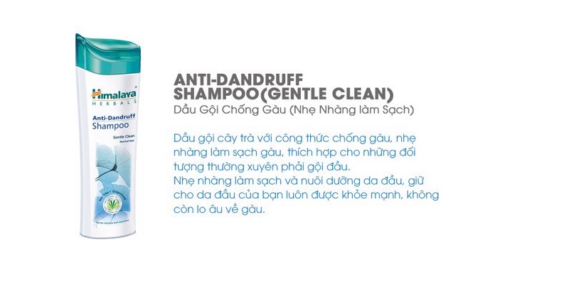 Dầu gội Himalaya Anti-Dandruff Shampoo Gentle Clean 400ml thành phần từ cây trà và húng quế thánh tự nhiên