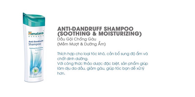 Dầu gội Himalaya Anti Dandruff Soothing & Moisturizing 400ml thành phần từ cây trà, hạt bưởi, tinh chất lô hội