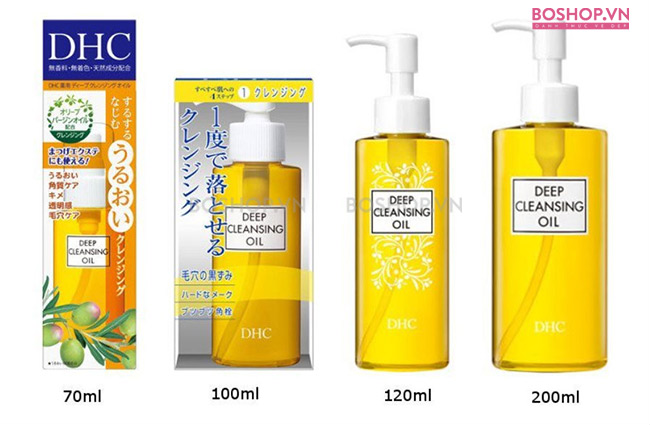 Dầu tẩy trang DHC Deep Cleansing Oil gồm nhiều dung tích khác nhau