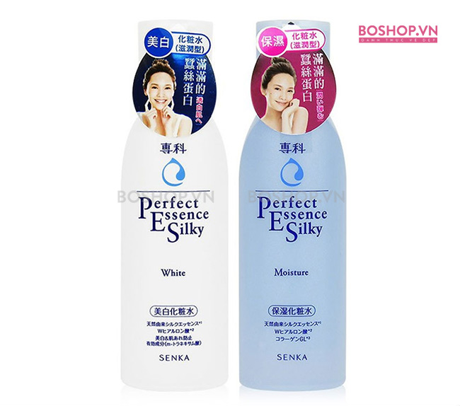 Dưỡng trắng da Senka Perfect Essence Silky White 200ml thích hợp cho mọi loại da