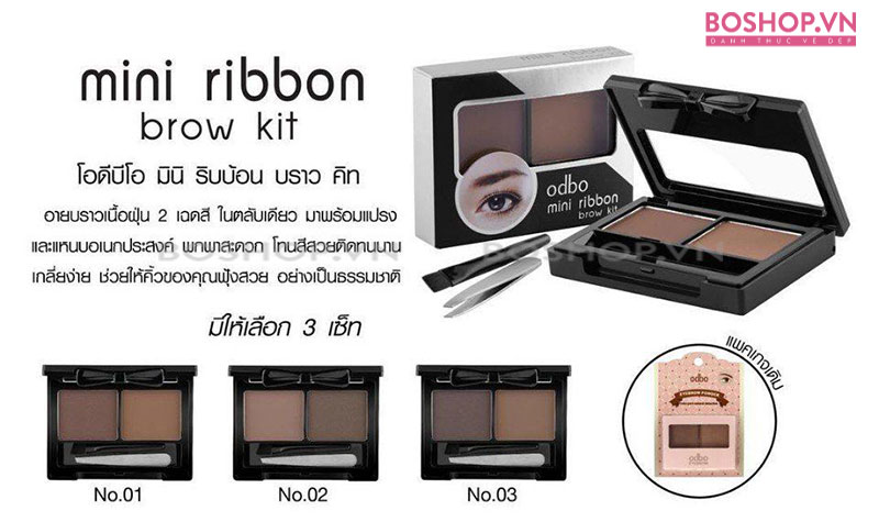 bột tán chân mày Odbo Mini Ribbon Brow Kit Od777