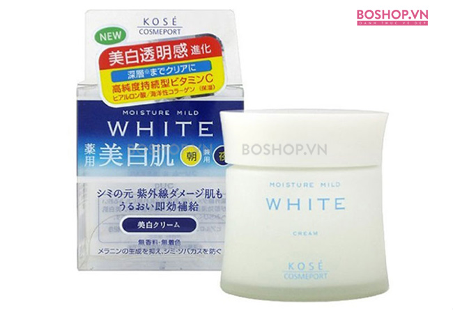 Kem dưỡng trắng Kose Moisture Mild White 55gr