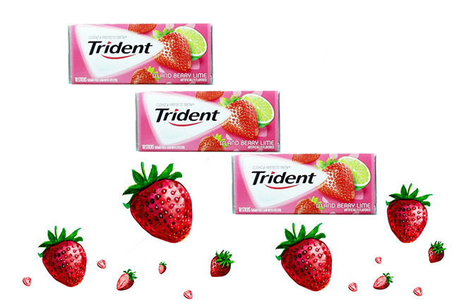 Kẹo cao su không đường Trident Island Berry Lime 18 Sticks