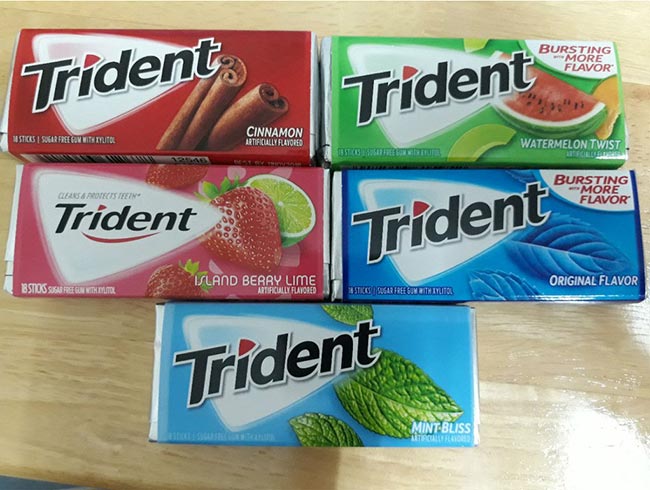 Kẹo cao su không đường Trident Island Berry Lime 18 Sticks giúp hơi thở thơm tho