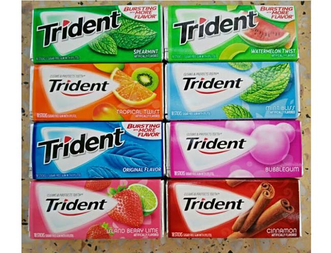 Kẹo cao su không đường Trident Watermelon Twist 18 Sticks giúp làm trắng răng