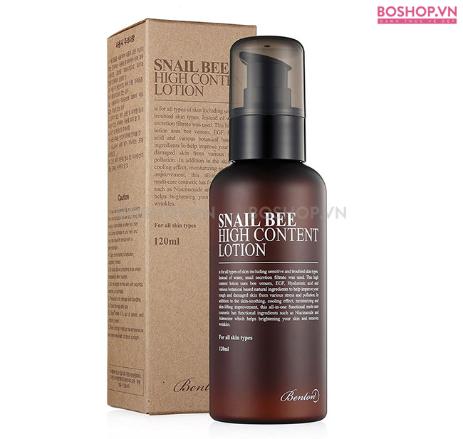 Lotion phục hồi da Benton Snail Bee High Content 120ml