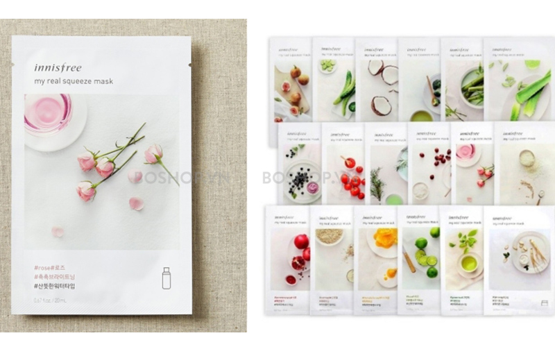 Innisfree My Real Squeeze Mask Rose - Mặt nạ cấp ẩm cho da