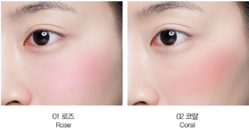 Phấn Má Hồng The Saem Eco Soul gồm 2 tone màu Rose và Coral